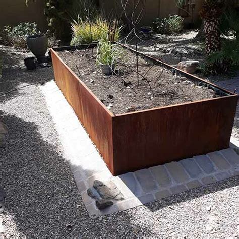 rectangular corten steel planter